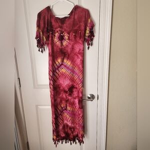 Tie-Dye Festival Maxi Dress Boho Cochella